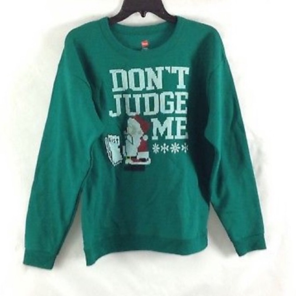 ⛱️Hanes - Santa "Don't Judge Me" Ugly Christmas Sweater - XL